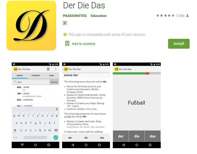 Der Die Das Best Deutsche Learning Apps