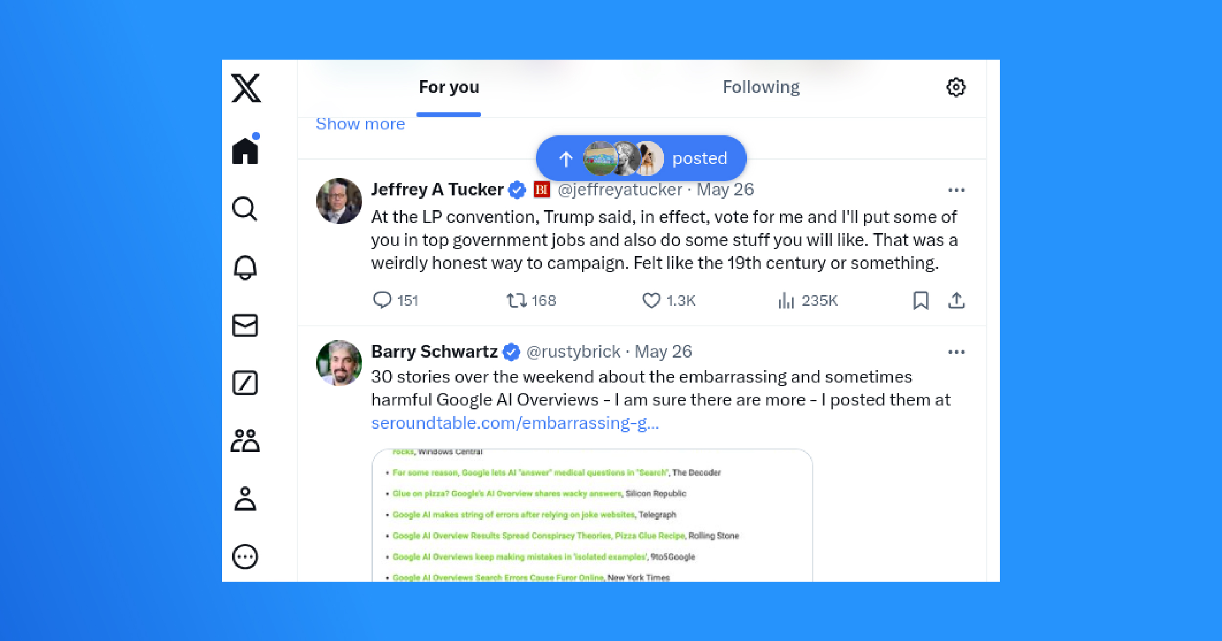 Dynamically loaded user feed