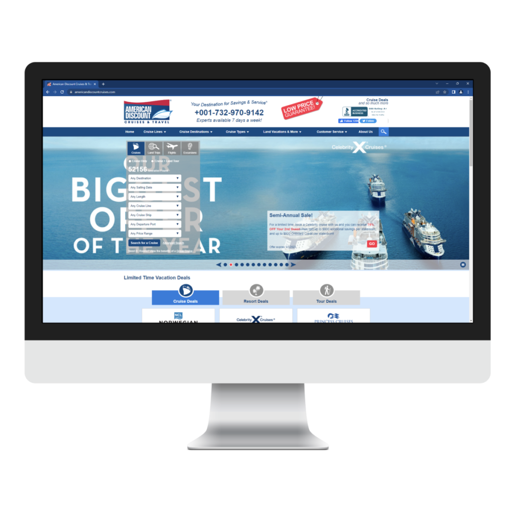 American Discount Cruises, Cruise Sites