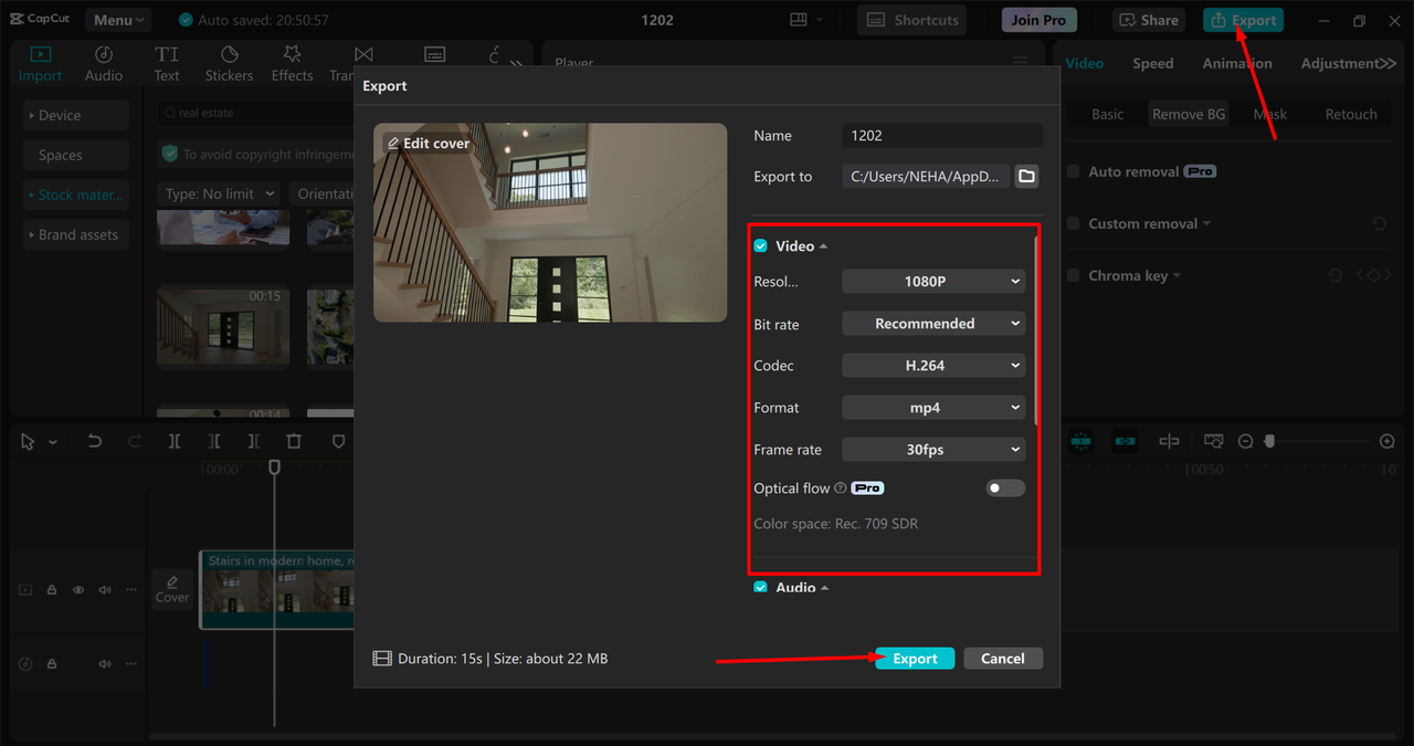 Export Video